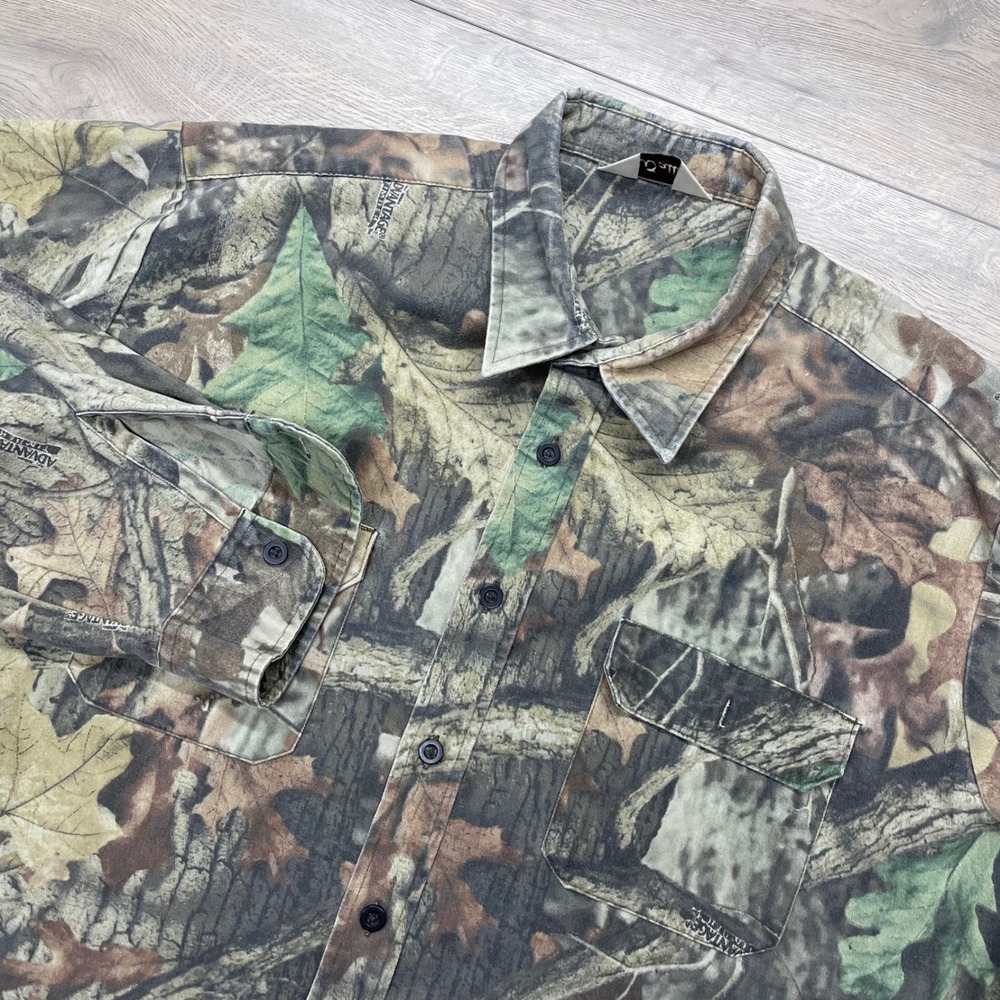 Walls Button Up Shirt Mens Camo Advantage Timber Hunting Workwear